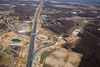 3/7/12: A view looking north at the old Interchange 8 (on left) and the new Interchange 8 (right) under construction, with the NJ Turnpike running up the middle between the two sites.