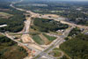 9/19/11: The new Interchange 8 looking south toward the mainline NJ Turnpike. In the center of the photograph, the new Milford Road and bridge can be seen. Eventually, the old Milford Road where it meets Route 33 will be closed and the new relocated Milford Road open.